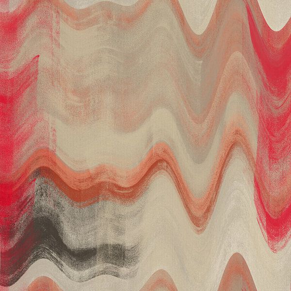 Art abstrait de style rétro. Motif en rouge, terracotta, taupe, beige. par Dina Dankers