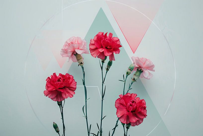 Anjers - Charmant bloemenkunstwerk van Poster Art Shop