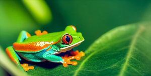Panorama Frosch mit Roten Augen Illustration