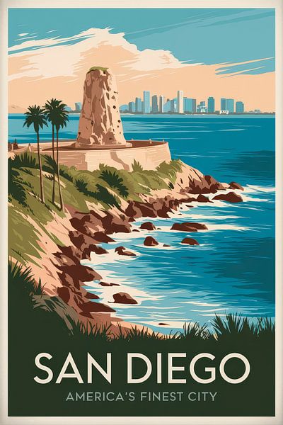 San Diego by Poster Art Shop