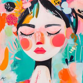 Feminine calm in bright colours by Poster Art Shop