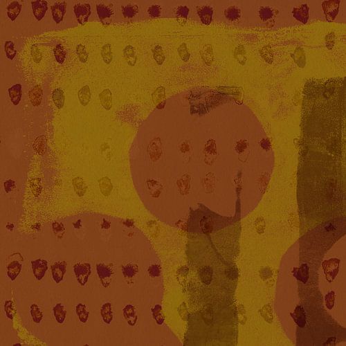 Abstracte vormen in terracotta, oker en roestbruin I