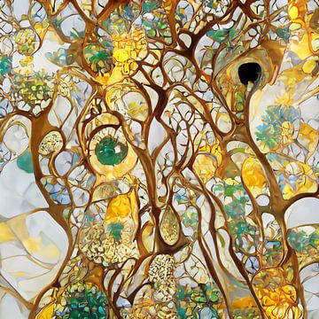 Delft in the style of Klimt by Maps Are Art