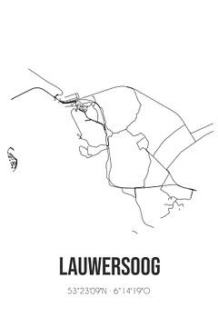 Lauwersoog (Groningen) | Carte | Noir et Blanc sur Rezona