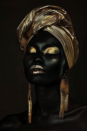 Afrikaanse vrouw in goud