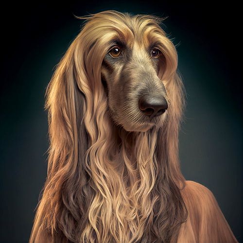 Portret van een Afghaanse windhond Illustratie