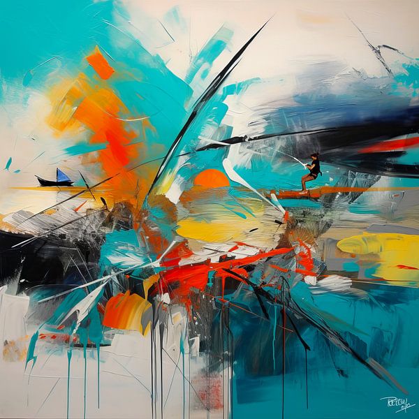 Abstract Dutch beaches &amp; kitesurfing by René van den Berg