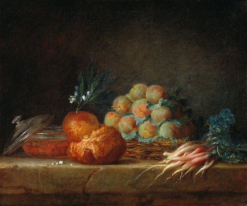 Stilleven met brioche, groenten en fruit, Anne Vallayer-Coster