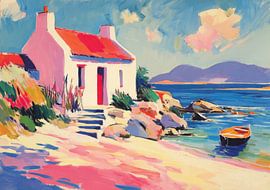 Une maison côtière colorée au bord de la mer