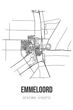 Emmeloord (Flevoland) | Landkaart | Zwart-wit van Rezona