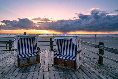 Zonsondergang aan de Noordzeekust