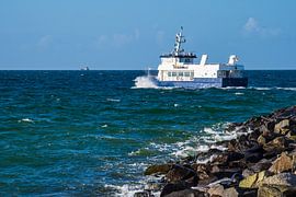 Schiff auf der Ostsee in Warnemünde von Rico Ködder