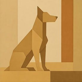 Hund Beige Abstrakt von FoXo Art