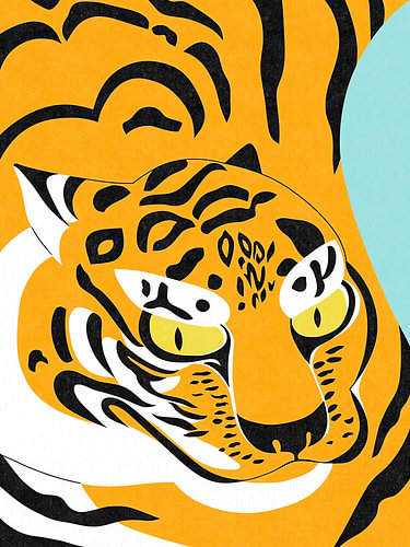 Visage de tigre audacieux
