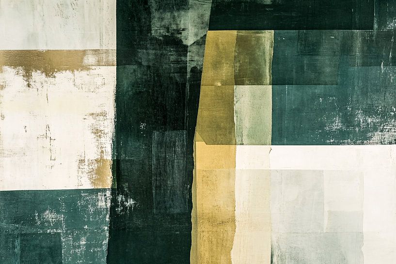 Abstracte lagen in groene tinten van Art & Soul Creations