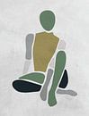 Modèle / femme assise vert/gris par Color Square Aperçu