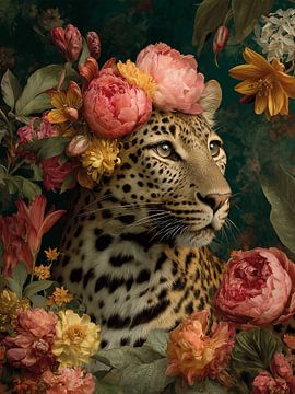 Panther in den Blumen