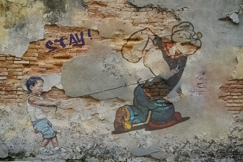 Straßenkunst - Popeye STAY! von Gisela- Art for You