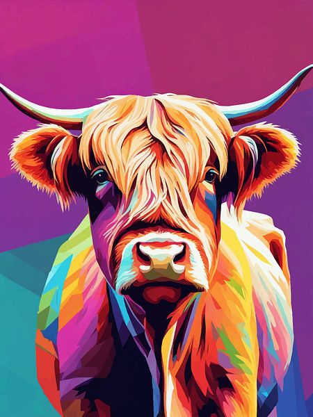 Highland Cow Pop Art 6 by MIROKKU