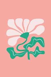 Abstracte roze bloem van Karen Menzenbach