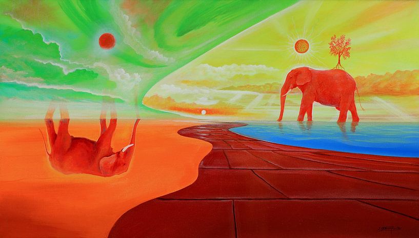At the Elephant Lake by Art Demo