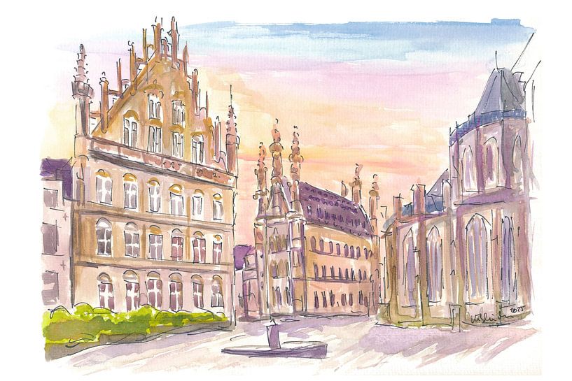 Gotische Pracht am Rathausplatz von Leuven von Markus Bleichner