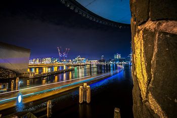 Cityscape of old ports of Amsterdam