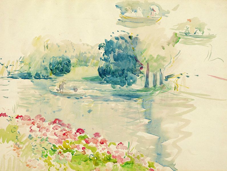 Berthe Morisot, Géraniums au bord du lac par finemasterpiece