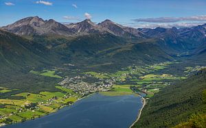 Blick vom Gipfel des Romsdalsgondolen, Norwegen