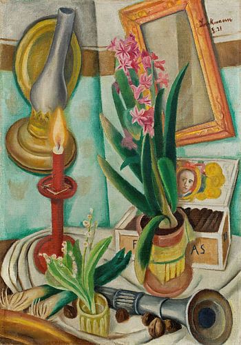 Max Beckmann - Stilleven met brandende kaars (1921)