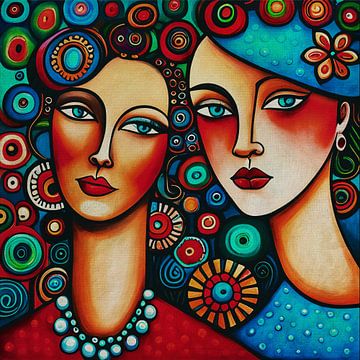 Twin sisters looking straight at you no.2 by Jan Keteleer