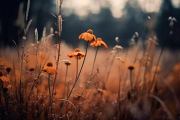 Orange Flower Field by Treechild