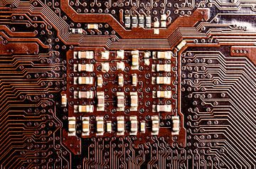 Close-up van elektronische circuits van Alexander Baumann