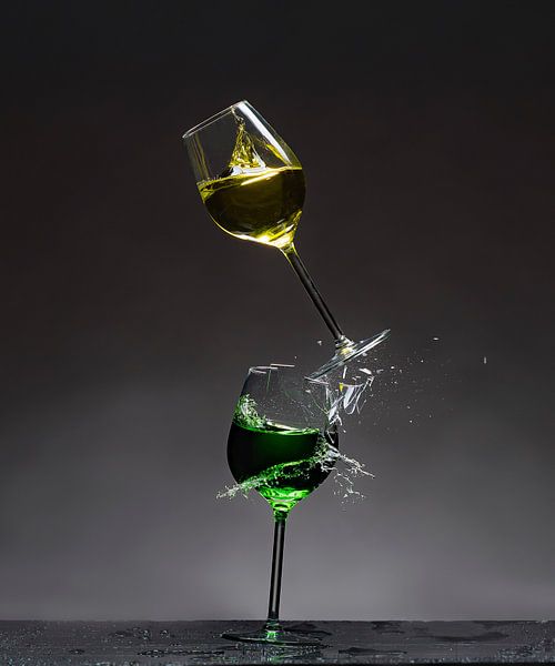 Shattered Glass - Green on Yellow by Alex Hiemstra