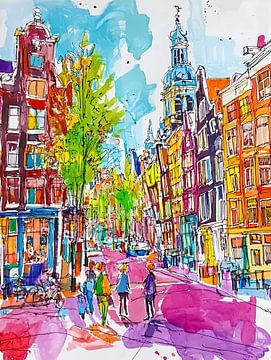 View of Amsterdam by Abstract Painting