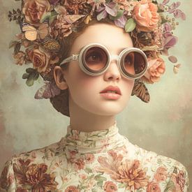 A dreamy portrait featuring flowers and butterflies by But First Framing