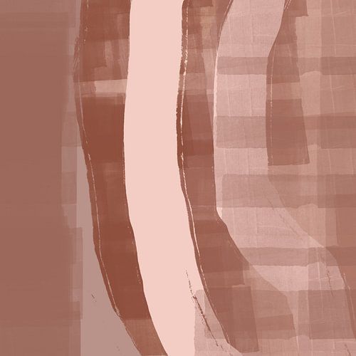 Art abstrait moderne en rose terra et marron.