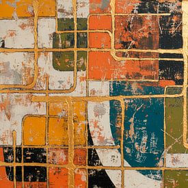 Wabi-Sabi-Serie: Geometrisch abstrakt in dynamischen Farben von Studio Pieternel