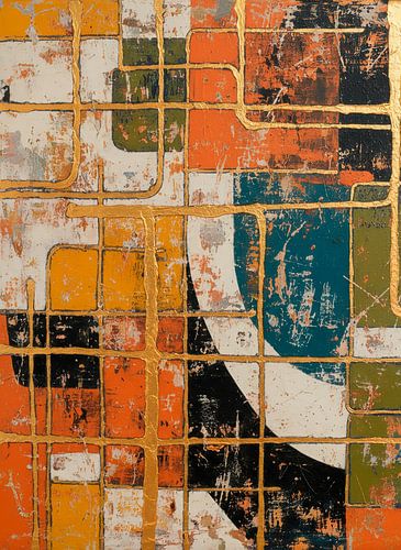 Wabi-Sabi series: Geometric abstract in dynamic colours by Studio Pieternel