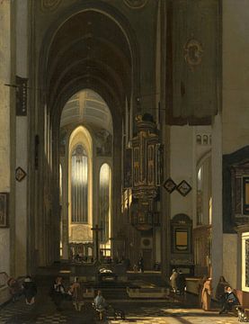 Interieur van een gefantaseerde katholieke kerk, Emanuel de Witte
