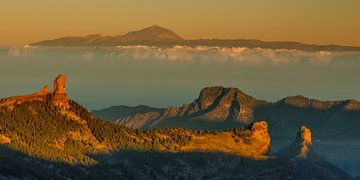 Roque Nublo en Teide bij zonsopgang van Markus Lange