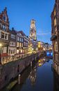 Oudegracht Utrecht vlak na een prachtige zonsondergang van Juriaan Wossink thumbnail