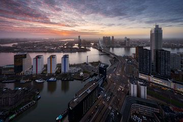 Prachtig uitzicht op Rotterdam skyline foto