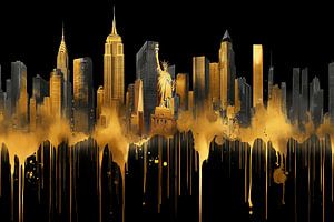 Goldene New York Skyline