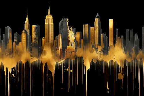 Gouden skyline van New York