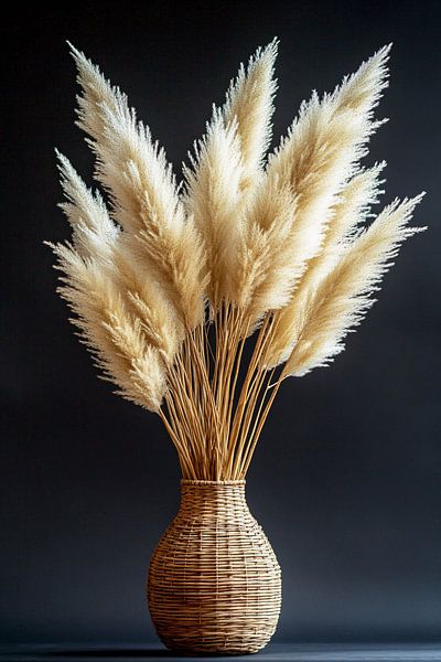 Pampasgras in natuurlijke mand van Imperial Art House
