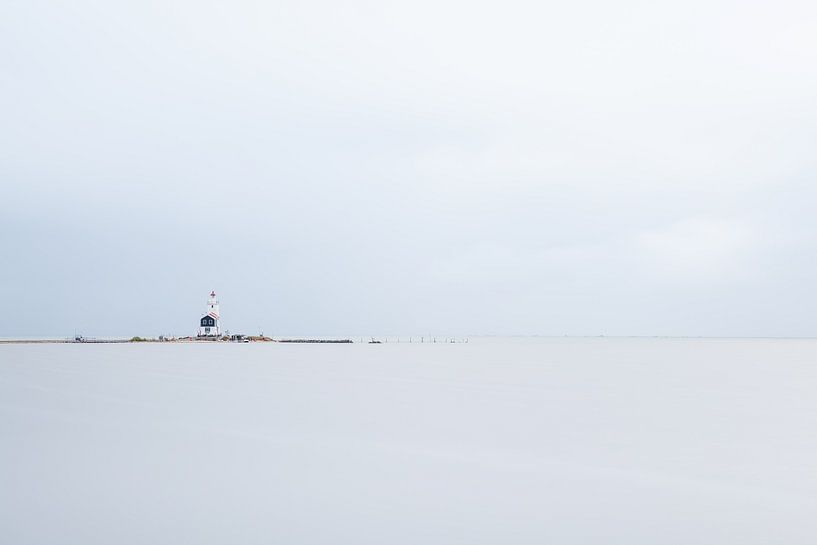 lighthouse on a cloudy day by Marcel Derweduwen