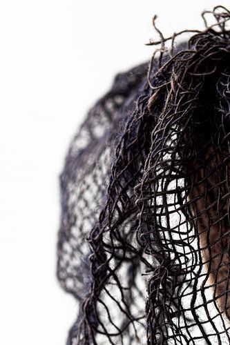Détail, bleu, Jute, abstrait, art