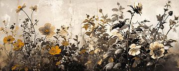 Veldbloemen | Modern Floral Art van Blikvanger Schilderijen