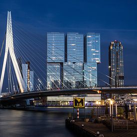 Erasmusbrug in de avond van Daniël van Deelen